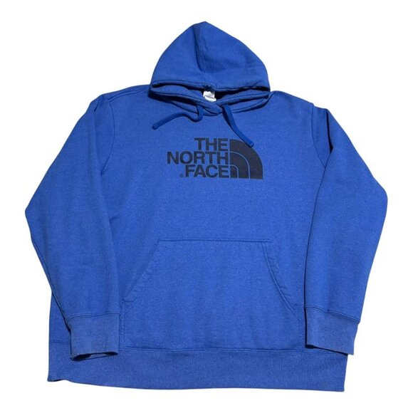 The North Face Cotton‎ Polyester Logo Blue Hoodie Sweatshirt Adult 2XL - Picture 1 of 7